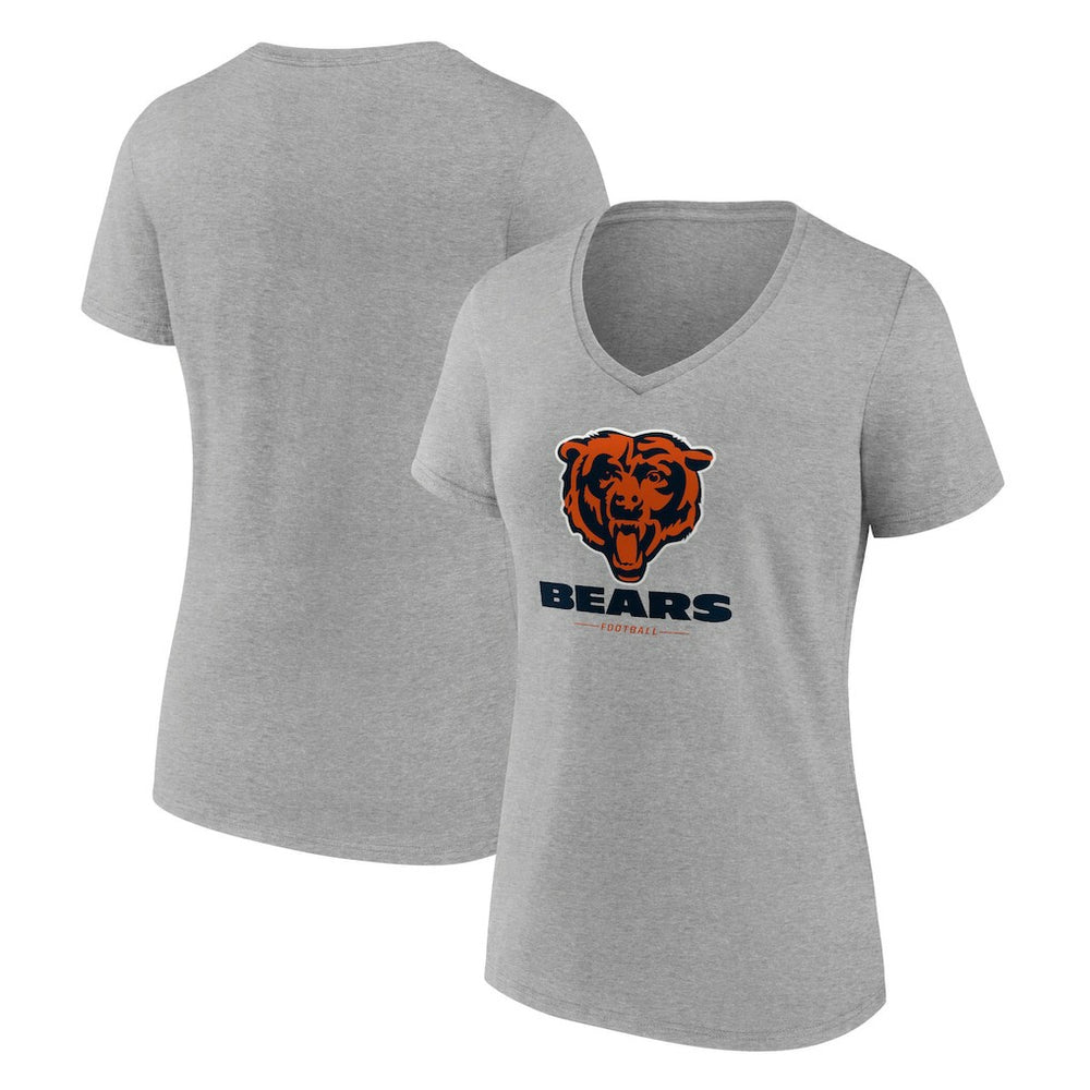 Chicago Bears Women's Logo Team Lockup V-Neck T-Shirt | NFL New