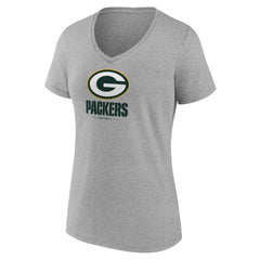 Green Bay Packers Women's Logo Team Lockup V-Neck T-Shirt | NFL New