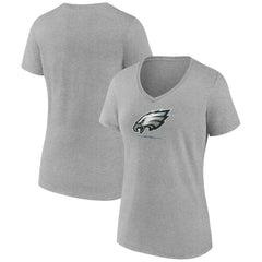 Philadelphia Eagles Women's Logo Team Lockup V-Neck T-Shirt | NFL New