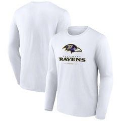Baltimore Ravens Logo Team Lockup Long Sleeve T-Shirt | NFL Outlet