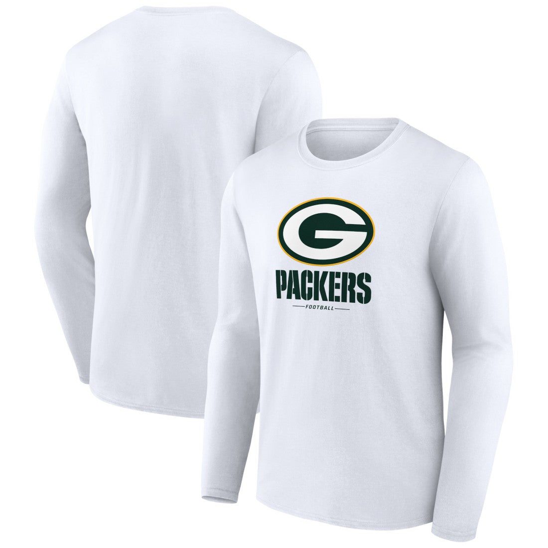 Green Bay Packers Logo Team Lockup Long Sleeve T-Shirt | NFL Discount
