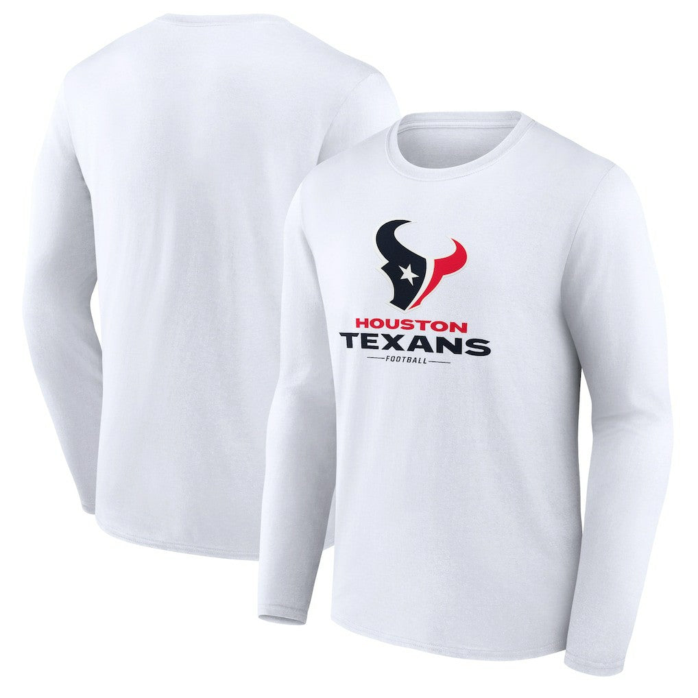 Houston Texans Logo Team Lockup Long Sleeve T-Shirt | NFL Sale