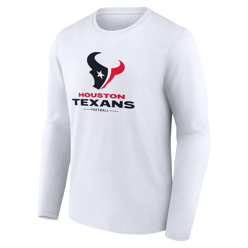 Houston Texans Logo Team Lockup Long Sleeve T-Shirt | NFL Sale