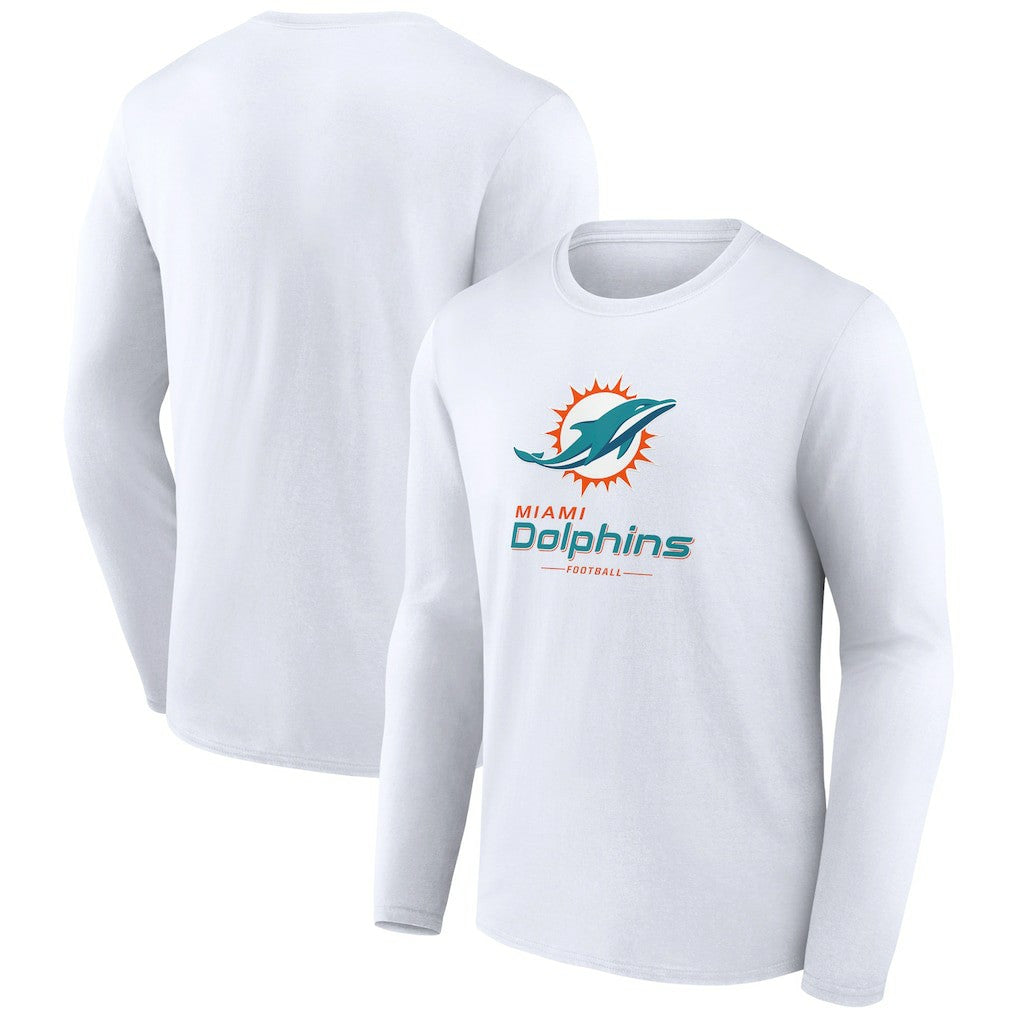 Miami Dolphins Logo Team Lockup Long Sleeve T-Shirt | NFL Sale