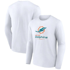 Miami Dolphins Logo Team Lockup Long Sleeve T-Shirt | NFL Sale