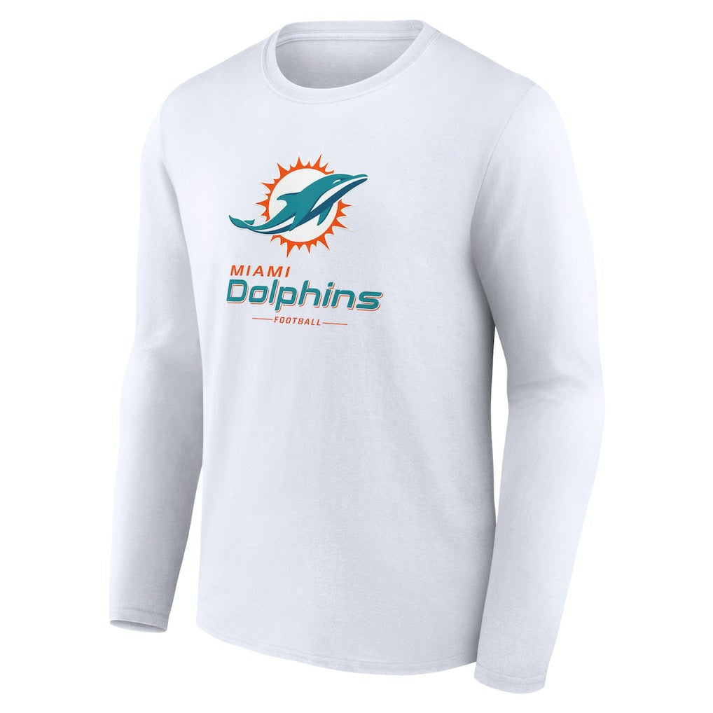 Miami Dolphins Logo Team Lockup Long Sleeve T-Shirt | NFL Sale