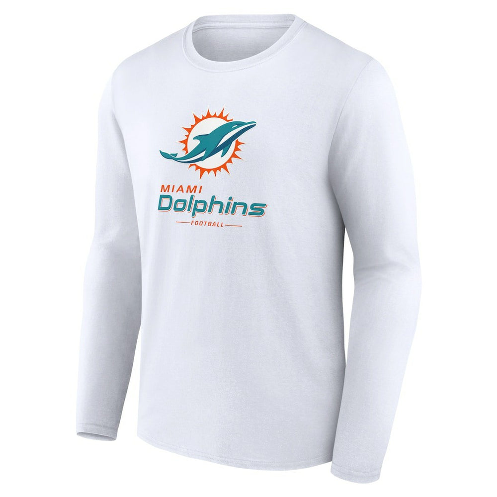 Miami Dolphins Logo Team Lockup Long Sleeve T-Shirt | NFL Sale