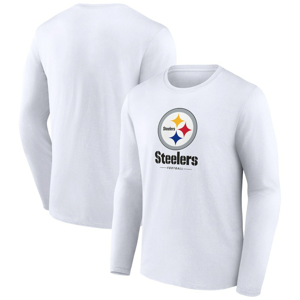 Pittsburgh Steelers Logo Team Lockup Long Sleeve T-Shirt | NFL Outlet