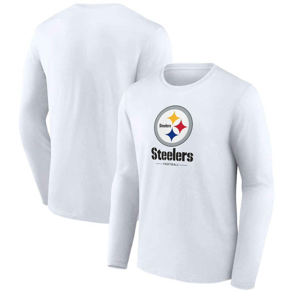 Pittsburgh Steelers Logo Team Lockup Long Sleeve T-Shirt | NFL Outlet