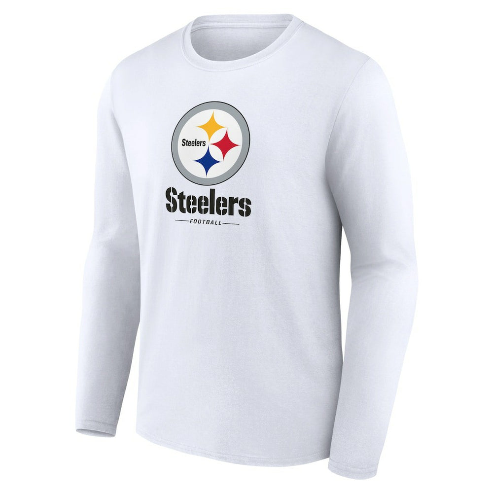 Pittsburgh Steelers Logo Team Lockup Long Sleeve T-Shirt | NFL Outlet