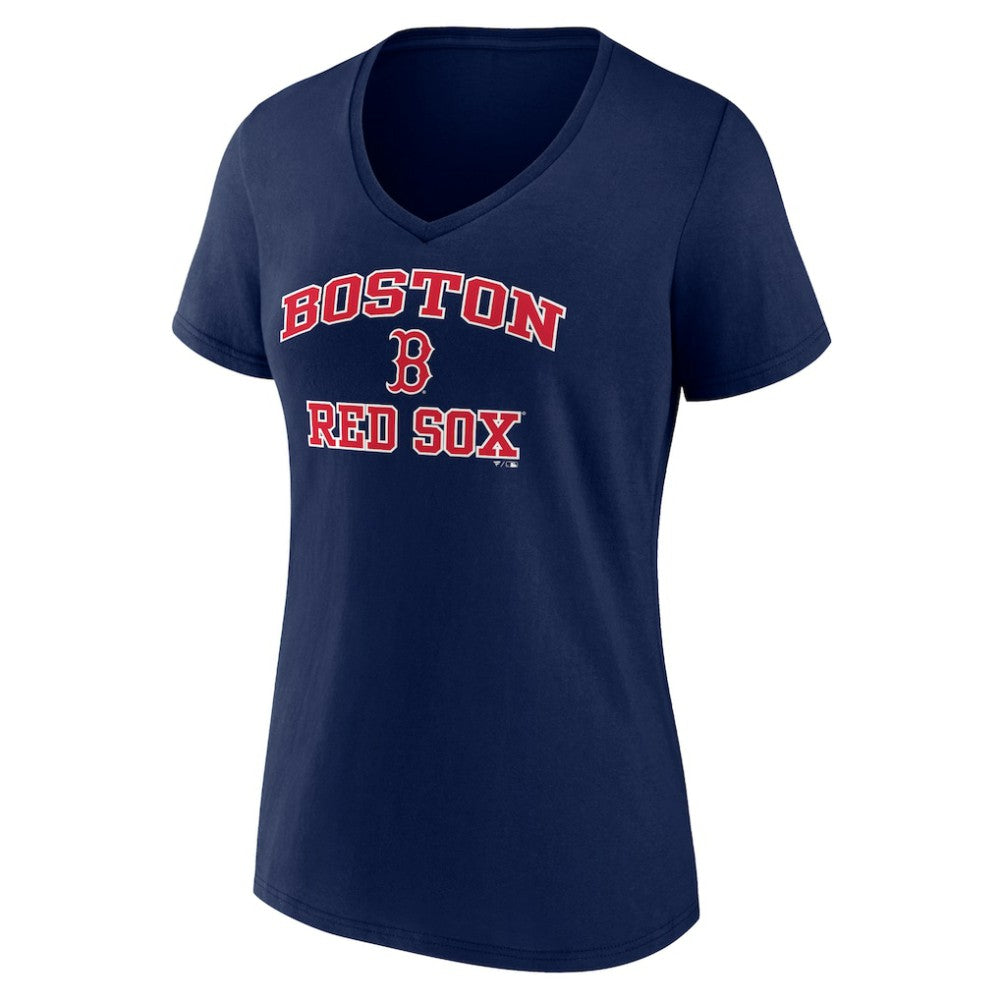 Boston Red Sox Women's Heart and Soul V-Neck T-Shirt - MLB T-shirts