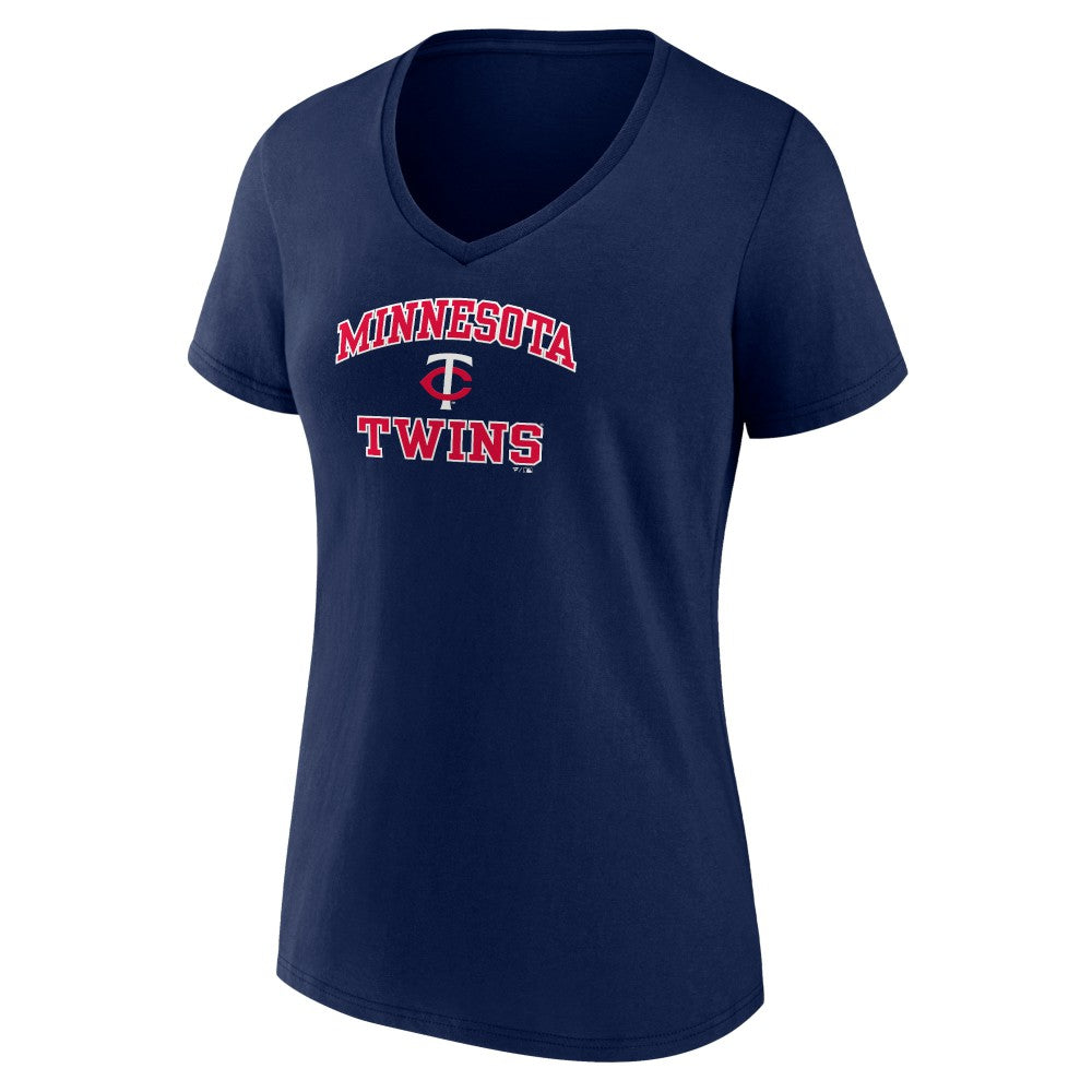 Minnesota Twins Women's Heart and Soul V-Neck T-Shirt - MLB T-shirts
