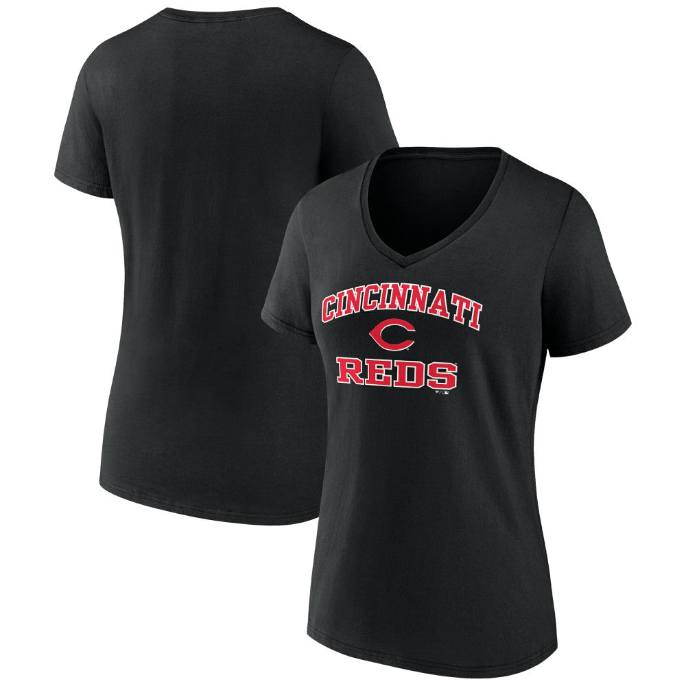 Cincinnati Reds Women's Heart and Soul V-Neck T-Shirt - MLB T-shirts