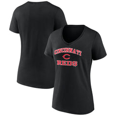 Cincinnati Reds Women's Heart and Soul V-Neck T-Shirt - MLB T-shirts