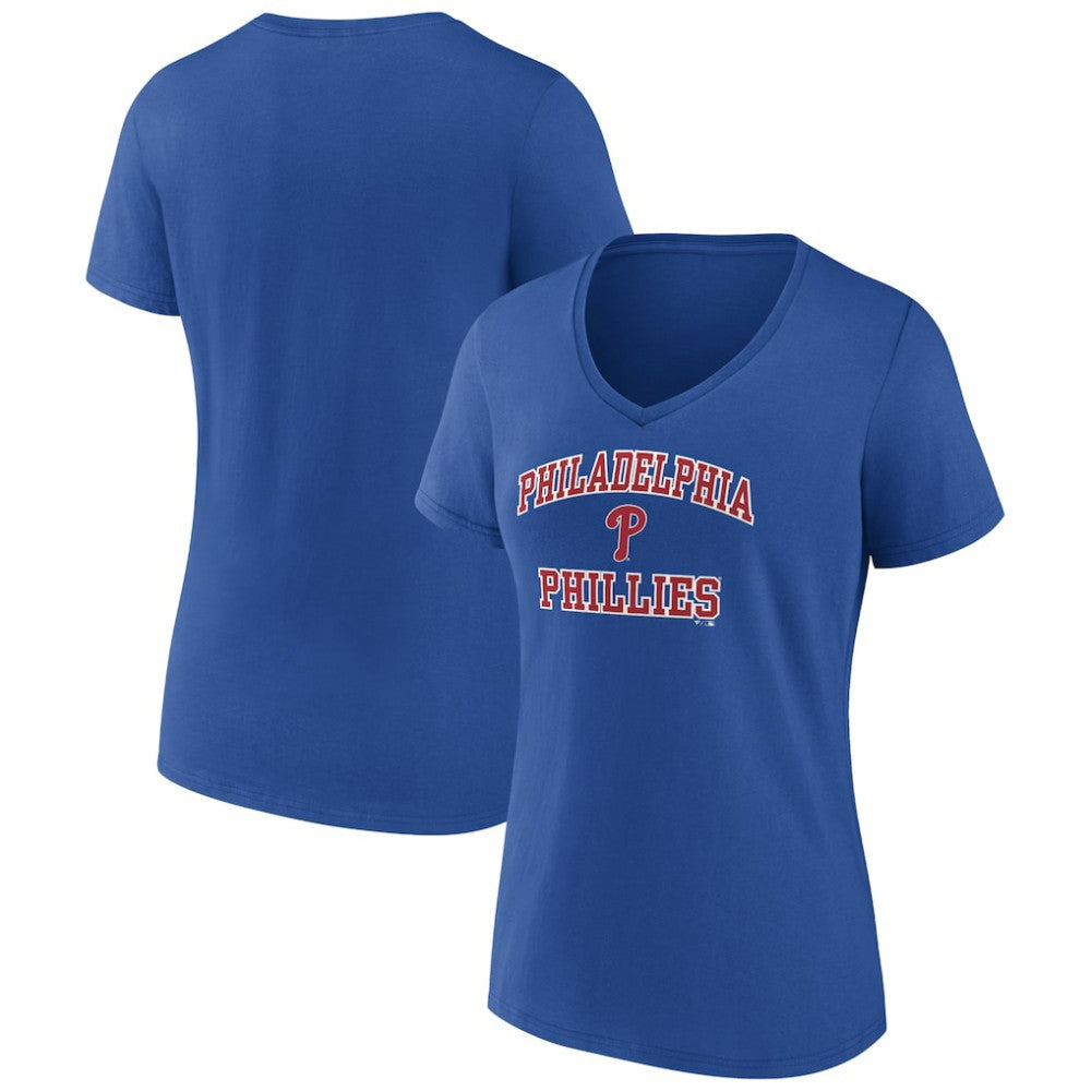 Philadelphia Phillies Women's Heart and Soul V-Neck T-Shirt - MLB T-shirts