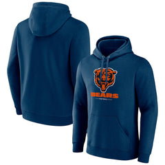Chicago Bears Logo Team Lockup Fitted Pullover Hoodie | NFL Outlet