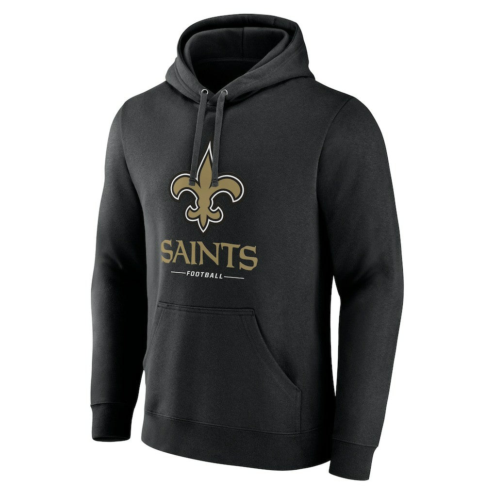 New Orleans Saints Logo Team Lockup Fitted Pullover Hoodie | NFL Discount