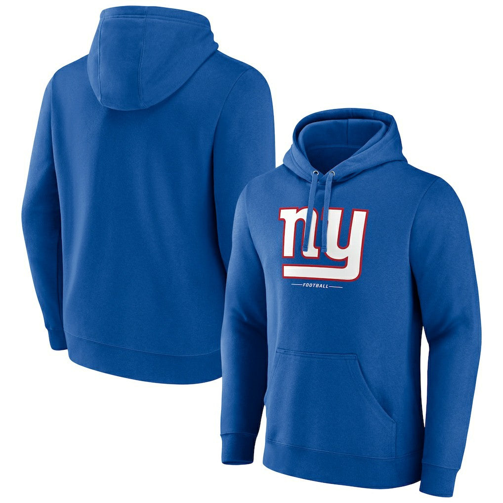 New York Giants Logo Team Lockup Fitted Pullover Hoodie | NFL New