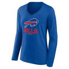 Buffalo Bills Women's Logo Team Lockup Long Sleeve V-Neck T-Shirt | NFL Sale
