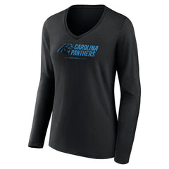 Carolina Panthers Women's Logo Team Lockup Long Sleeve V-Neck T-Shirt | NFL Near me