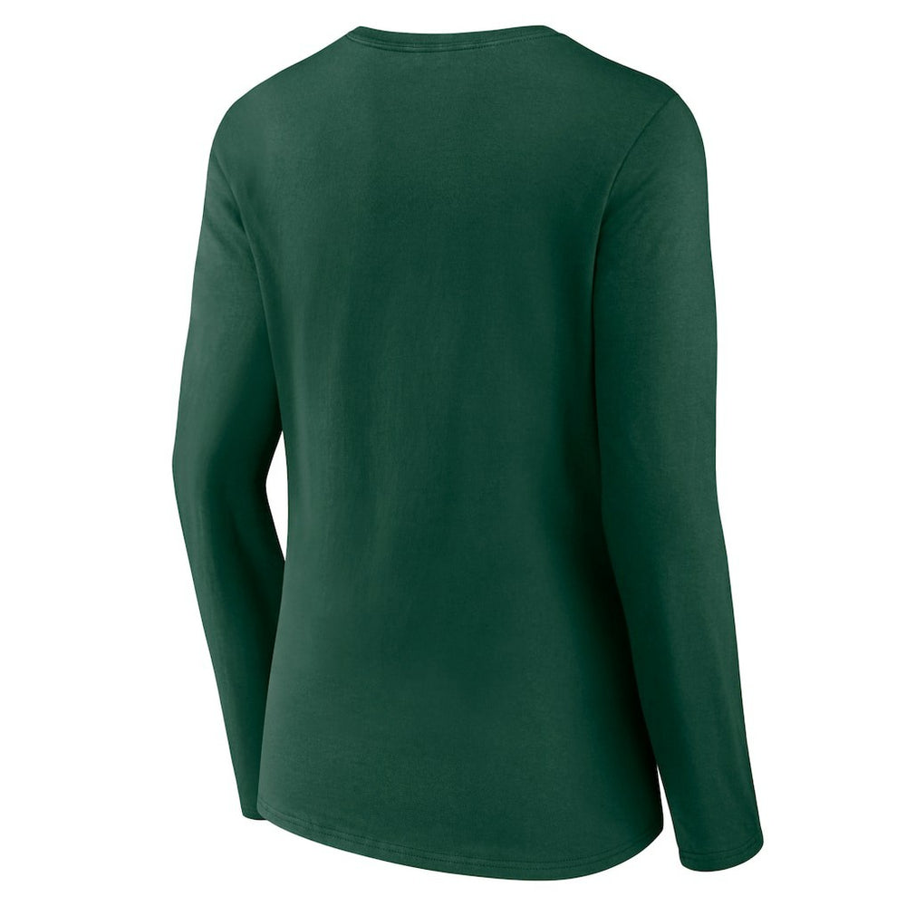 Green Bay Packers Women's Logo Team Lockup Long Sleeve V-Neck T-Shirt | NFL Outlet