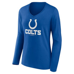Indianapolis Colts Women's Logo Team Lockup Long Sleeve V-Neck T-Shirt | NFL Sale