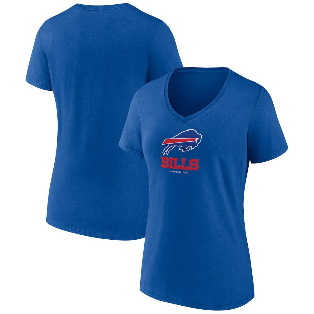 Buffalo Bills Women's Logo Team Lockup V-Neck T-Shirt | NFL Hot