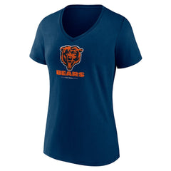 Chicago Bears Women's Logo Team Lockup V-Neck T-Shirt | NFL New