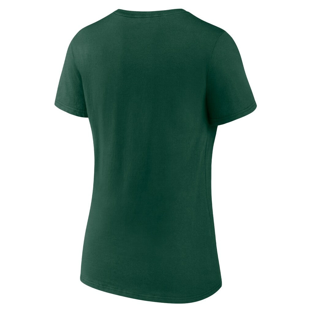 Green Bay Packers Women's Logo Team Lockup V-Neck T-Shirt | NFL Online