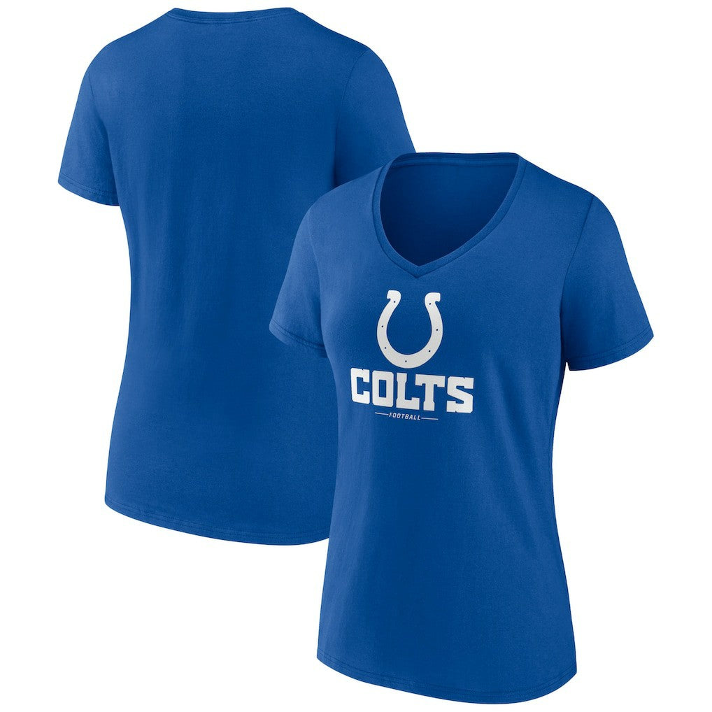 Indianapolis Colts Women's Logo Team Lockup V-Neck T-Shirt | NFL Online