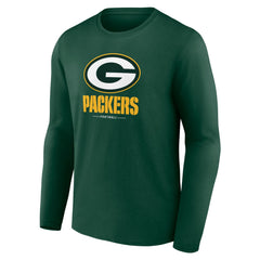 Green Bay Packers Logo Team Lockup Long Sleeve T-Shirt | NFL Hot