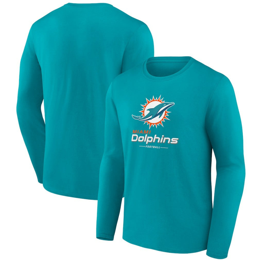 Miami Dolphins Logo Team Lockup Long Sleeve T-Shirt | NFL On sale