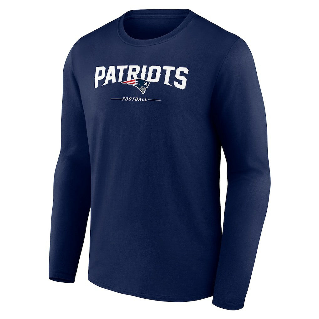 New England Patriots Logo Team Lockup Long Sleeve T-Shirt | NFL Hot