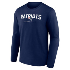 New England Patriots Logo Team Lockup Long Sleeve T-Shirt | NFL Hot