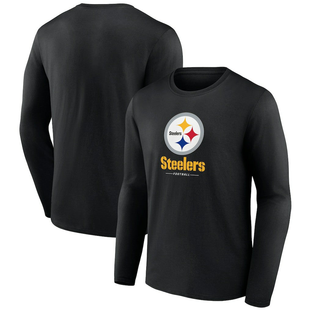 Pittsburgh Steelers Logo Team Lockup Long Sleeve T-Shirt | NFL Sale