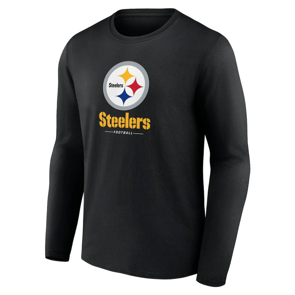 Pittsburgh Steelers Logo Team Lockup Long Sleeve T-Shirt | NFL Sale