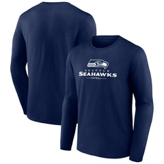 Seattle Seahawks Logo Team Lockup Long Sleeve T-Shirt | NFL New