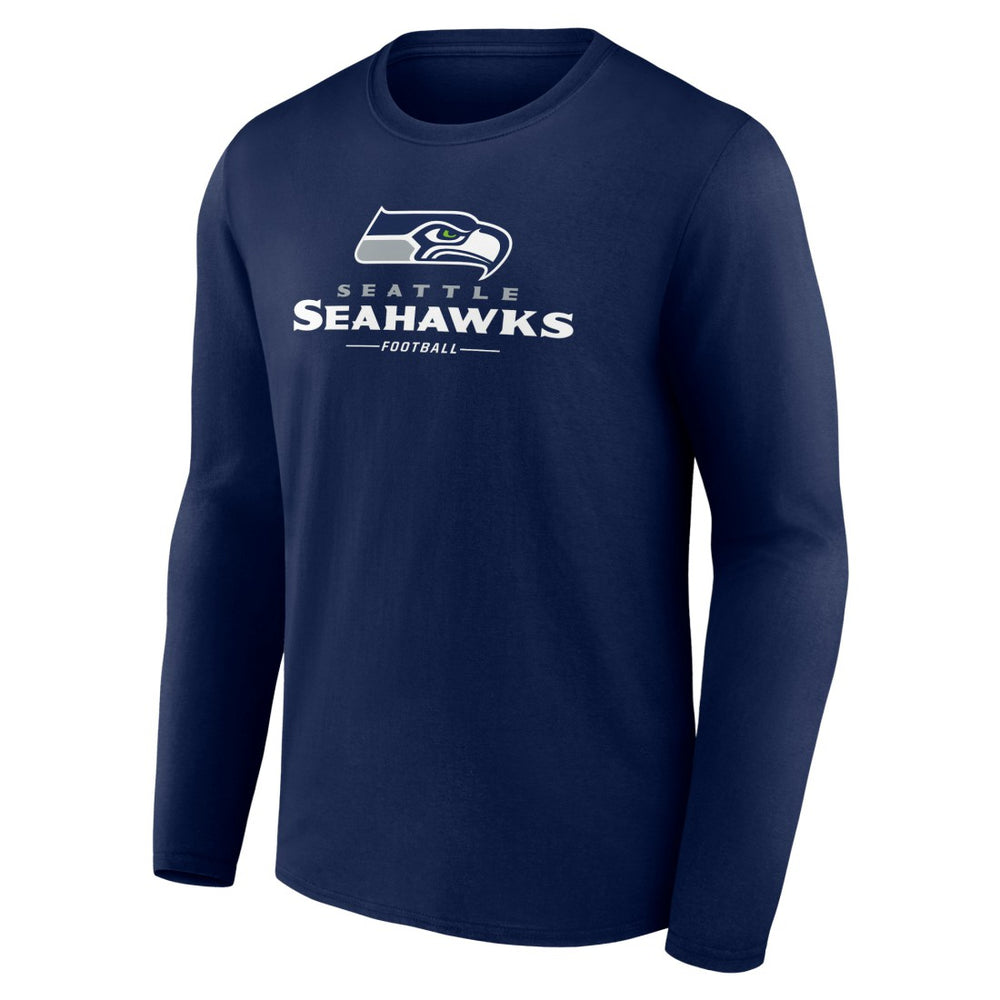 Seattle Seahawks Logo Team Lockup Long Sleeve T-Shirt | NFL New