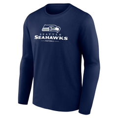 Seattle Seahawks Logo Team Lockup Long Sleeve T-Shirt | NFL New