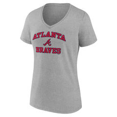 Atlanta Braves Women's Heart and Soul V-Neck T-Shirt - MLB T-shirts