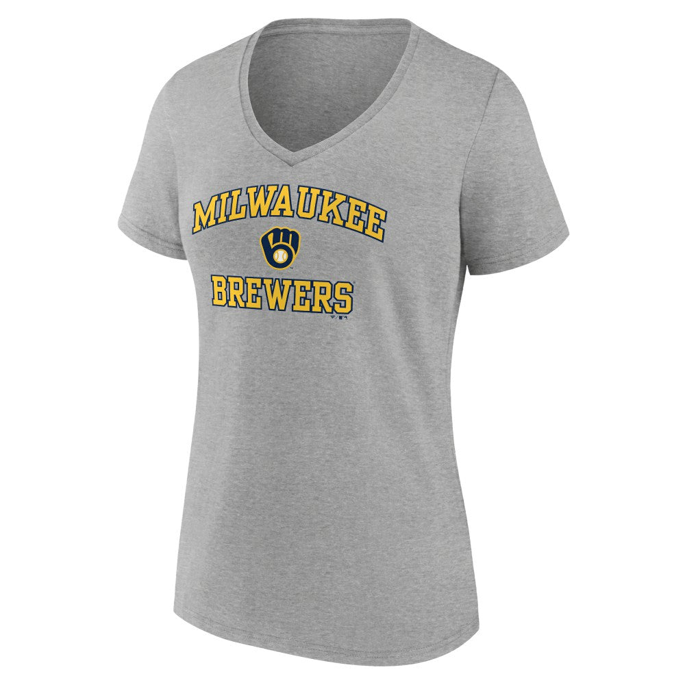 Milwaukee Brewers Women's Heart and Soul V-Neck T-Shirt - MLB T-shirts