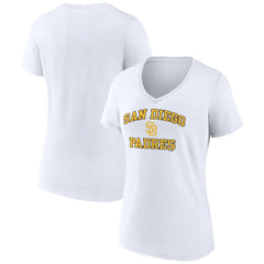 San Diego Padres Women's Heart and Soul V-Neck T-Shirt - MLB T-shirts