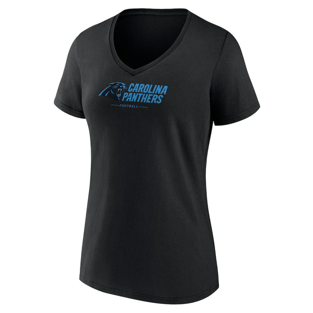 Carolina Panthers Women's Logo Team Lockup V-Neck T-Shirt | NFL US