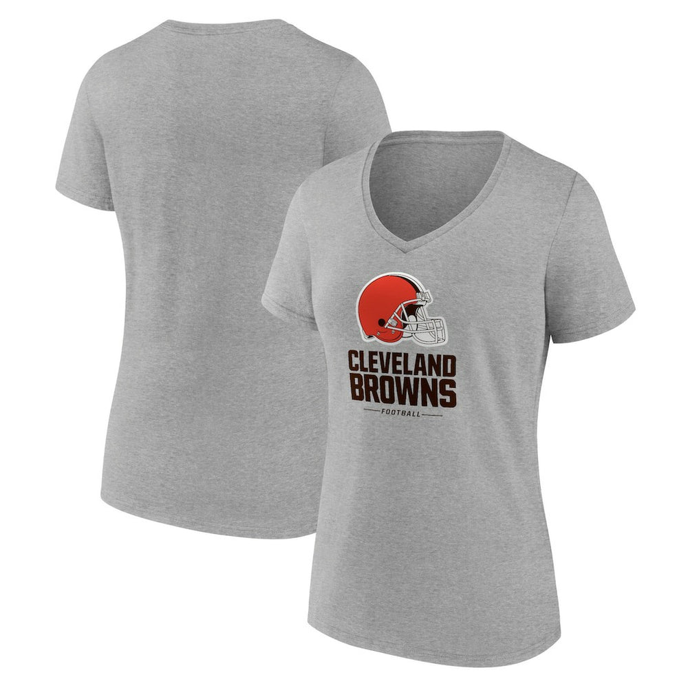 Cleveland Browns Women's Logo Team Lockup V-Neck T-Shirt | NFL On sale