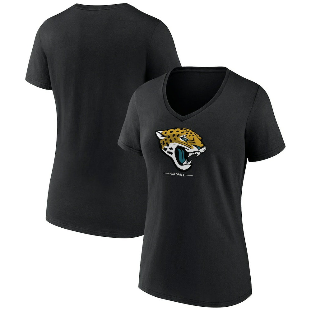 Jacksonville Jaguars Women's Logo Team Lockup V-Neck T-Shirt | NFL On sale