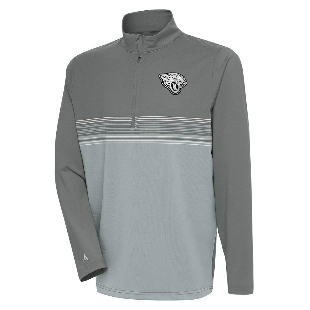 Jacksonville Jaguars Antigua Metallic Logo Pace Quarter-Zip Pullover Top | NFL Sale
