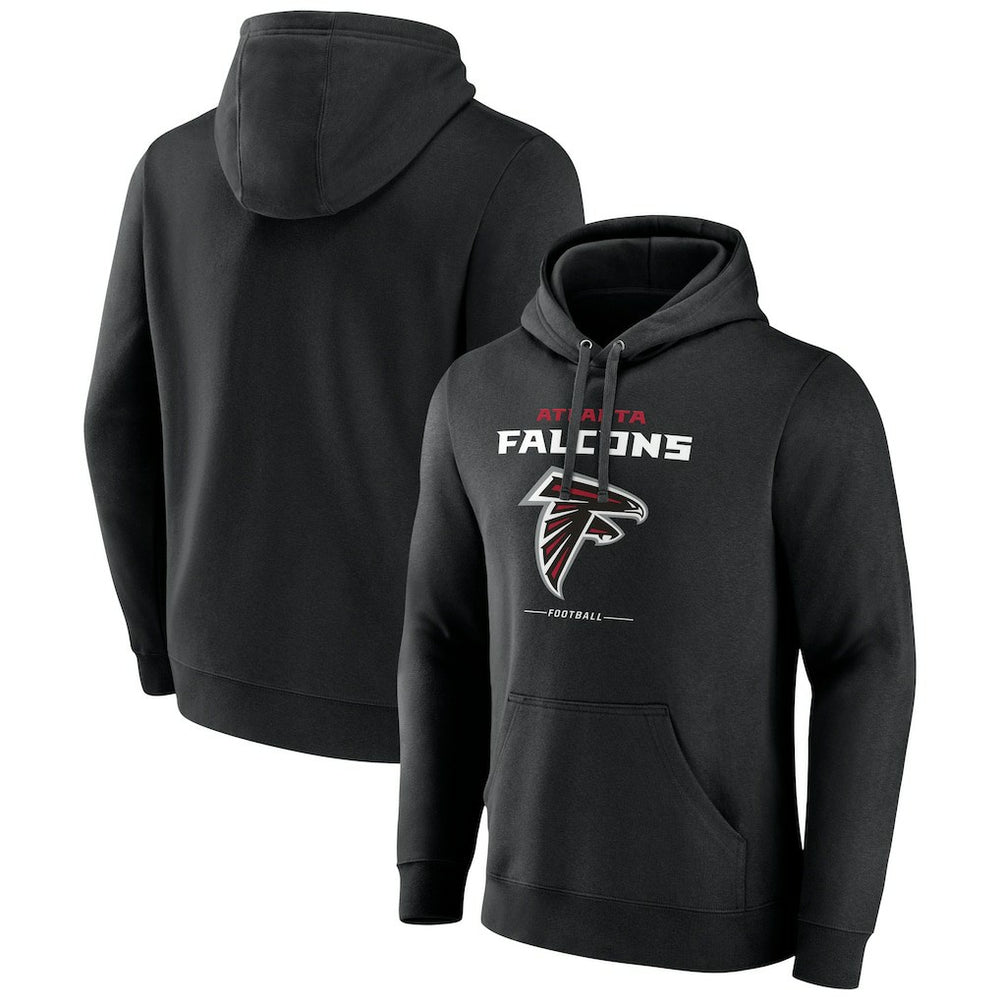 Atlanta Falcons Logo Team Lockup Fitted Pullover Hoodie | NFL Hot