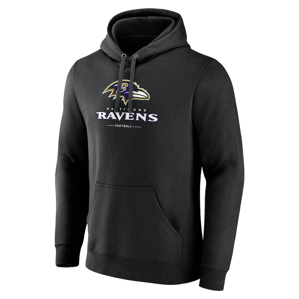 Baltimore Ravens Logo Team Lockup Fitted Pullover Hoodie | NFL Near me