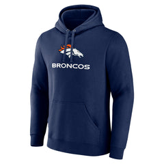 Denver Broncos Logo Team Lockup Fitted Pullover Hoodie | NFL Outlet