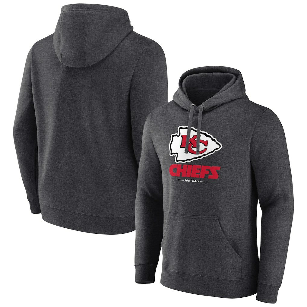 Kansas City Chiefs Logo Team Lockup Fitted Pullover Hoodie | NFL Hot